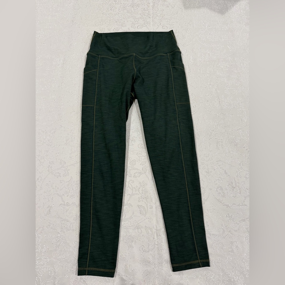 Prana Leggings in Forest Green and Mauve - Picture 6 of 9